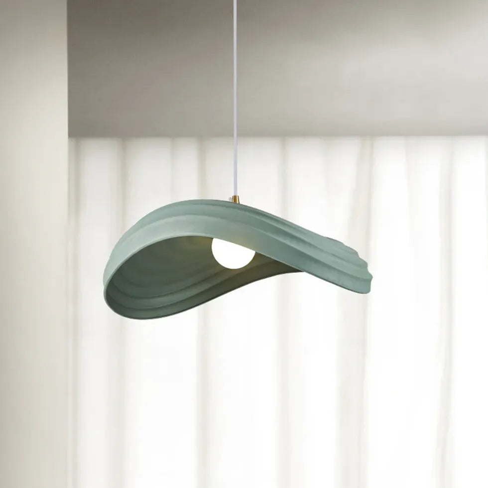 Sleek Wave-Shaped Modern White Kitchen Pendant Light