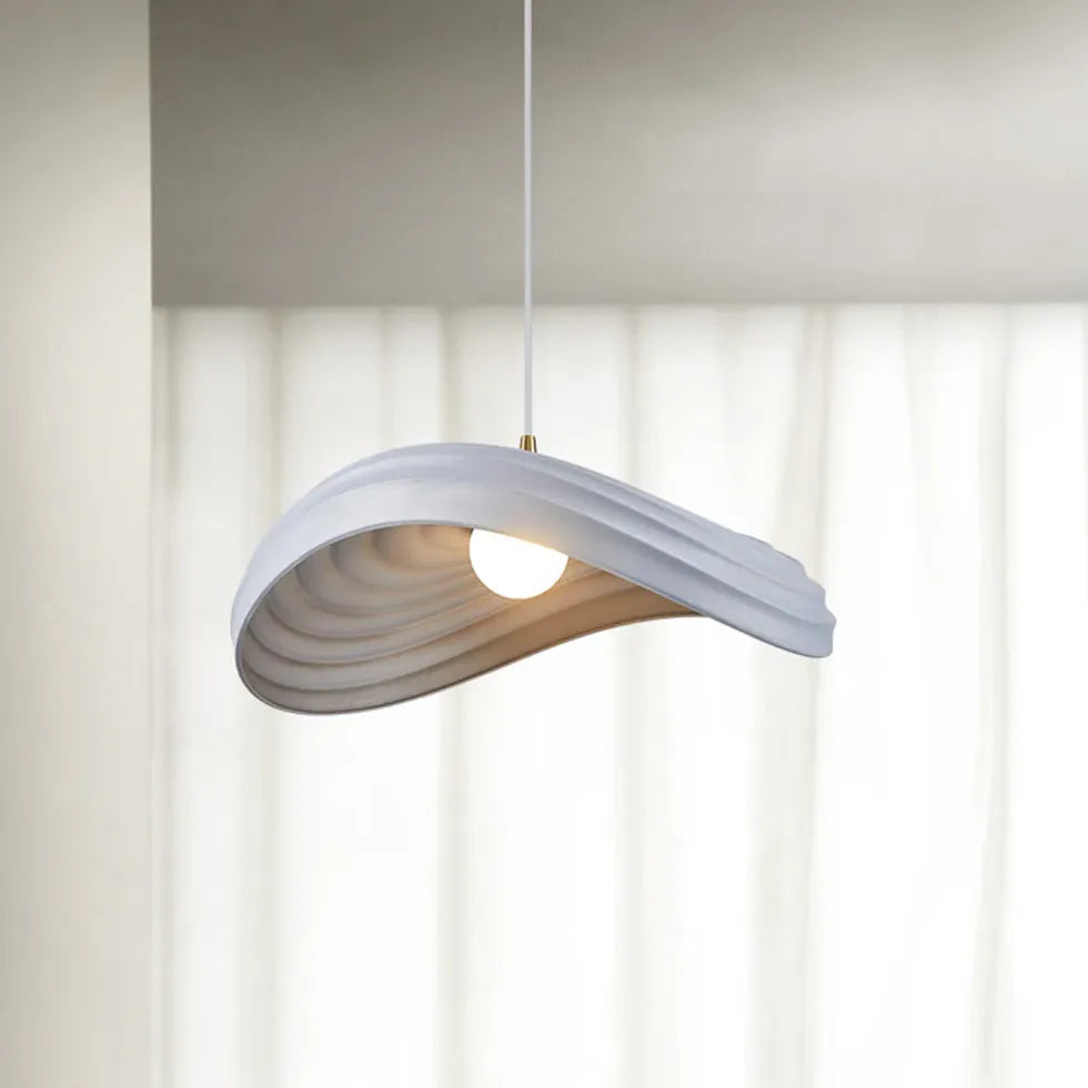 Sleek Wave-Shaped Modern White Kitchen Pendant Light