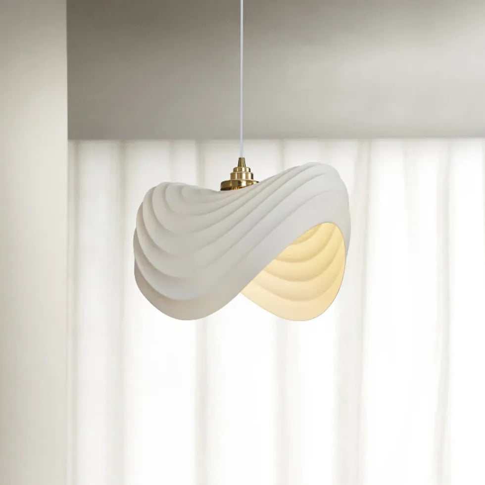 Sleek Wave-Shaped Modern White Kitchen Pendant Light