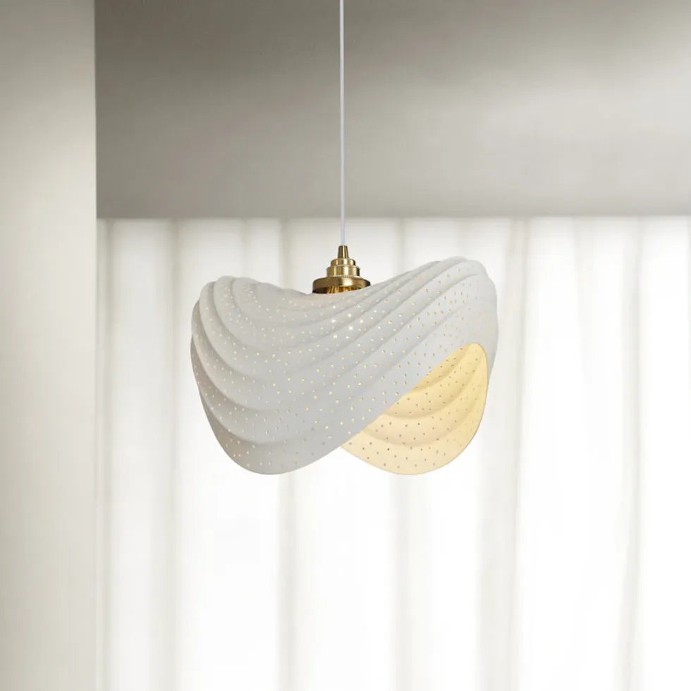 Sleek Wave-Shaped Modern White Kitchen Pendant Light