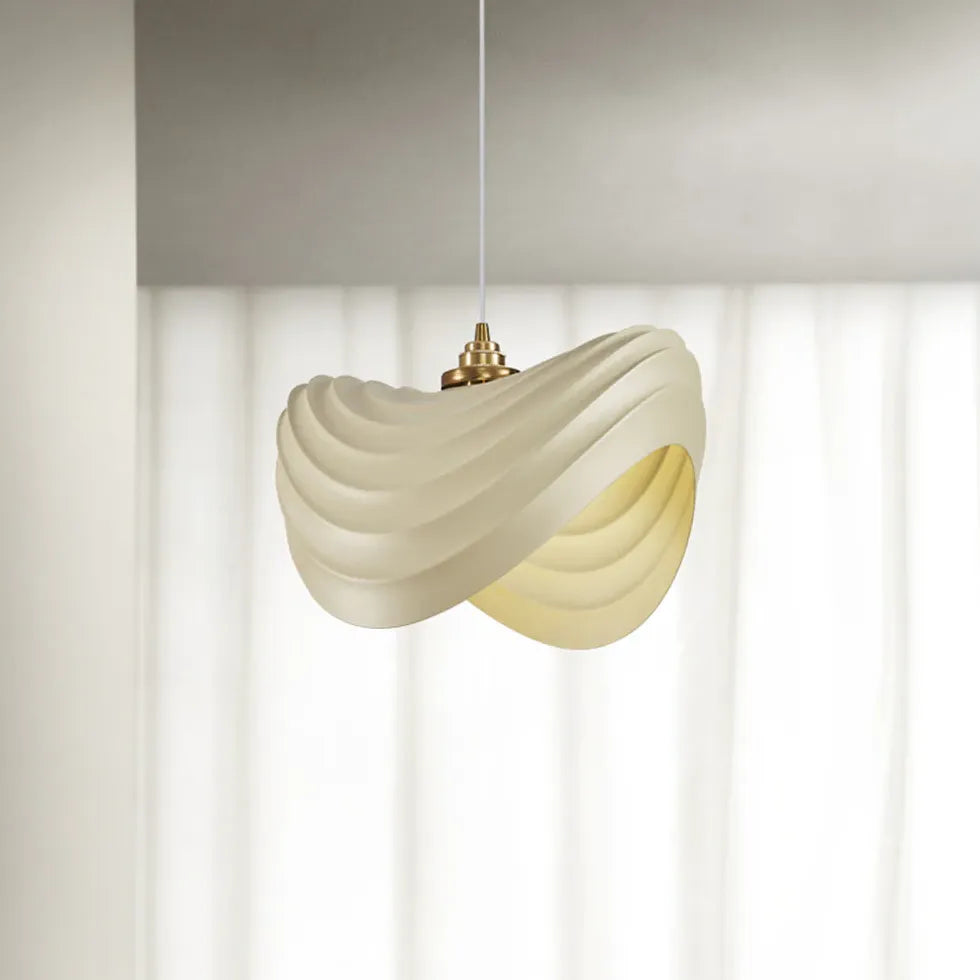 Sleek Wave-Shaped Modern White Kitchen Pendant Light