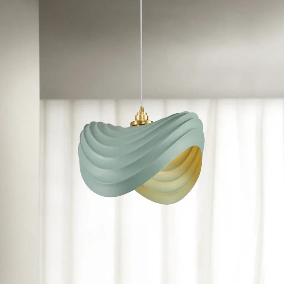 Sleek Wave-Shaped Modern White Kitchen Pendant Light