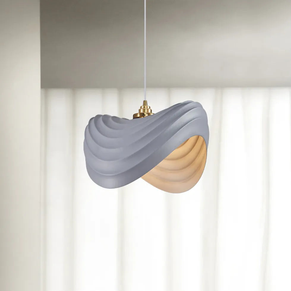 Sleek Wave-Shaped Modern White Kitchen Pendant Light