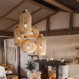 Wabi-sabi Rattan Homestay Duplex Pendant Light