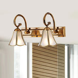 Gold Trumpet Glass Bathroom Mirror Lights