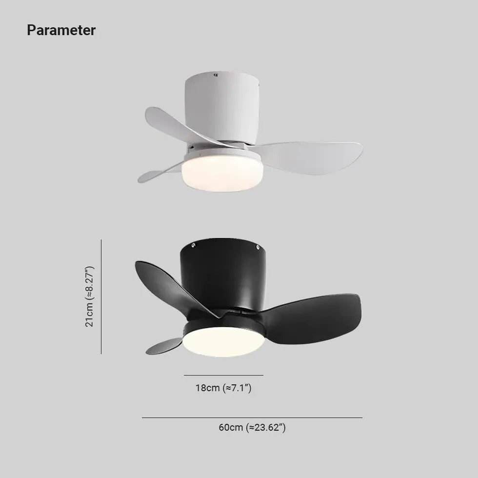 Three-Blade Acrylic Ceiling Fan with Light