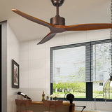 Three-blade wooden vintage kitchen ceiling fan light