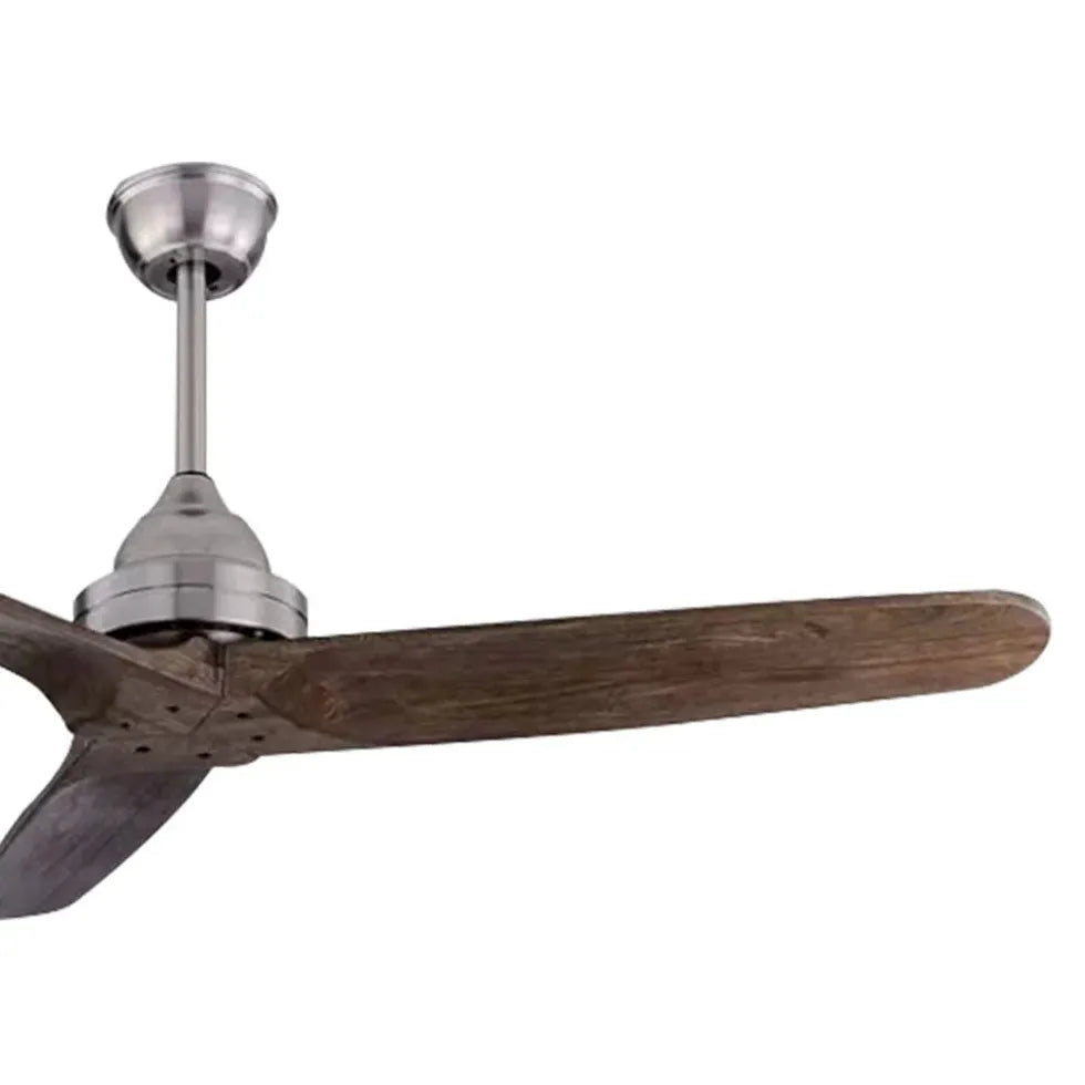 Three-blade wooden vintage kitchen ceiling fan light