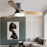 Three-Blade Wooden Ceiling Fan with Light