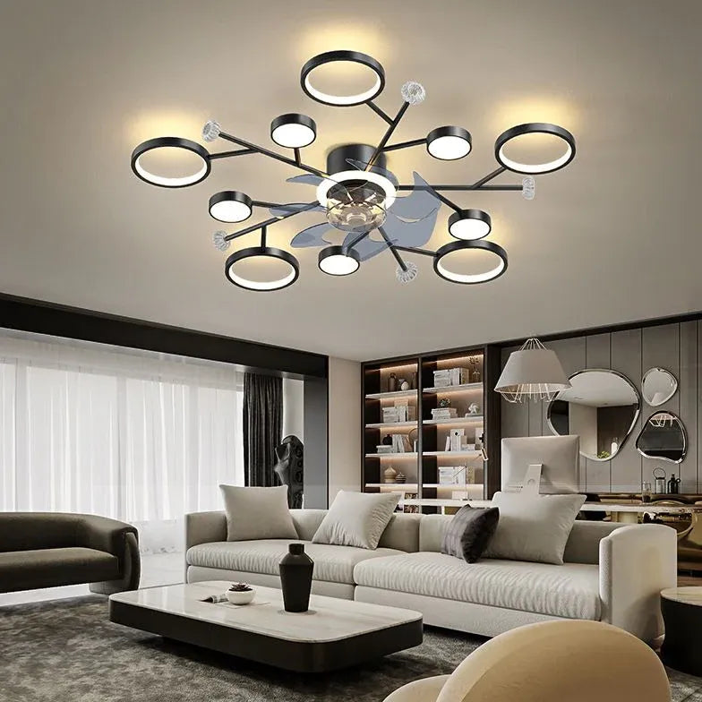 Ceiling Fan with Light Minimalist Chandelier