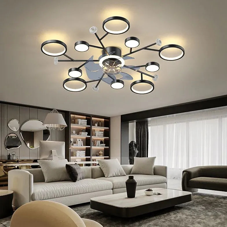 Ceiling Fan with Light Minimalist Chandelier