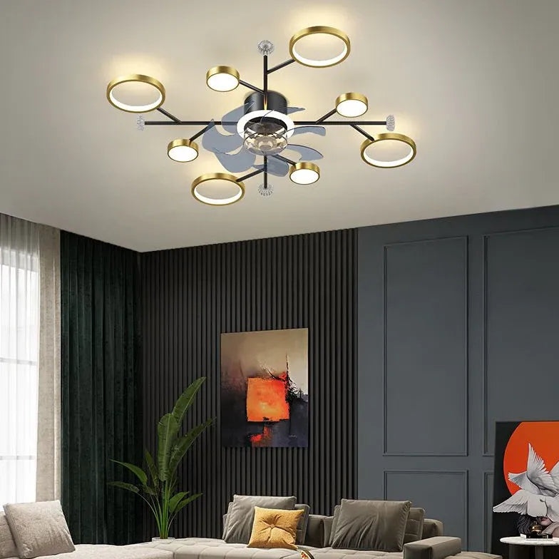 Ceiling Fan with Light Minimalist Chandelier