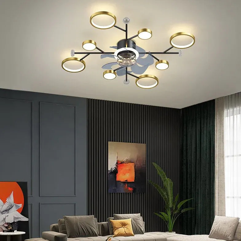 Ceiling Fan with Light Minimalist Chandelier