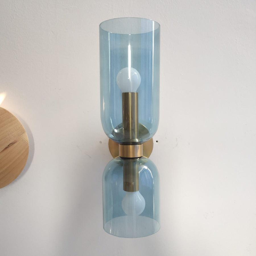Brass and Glass Up and Down Wall Lighting