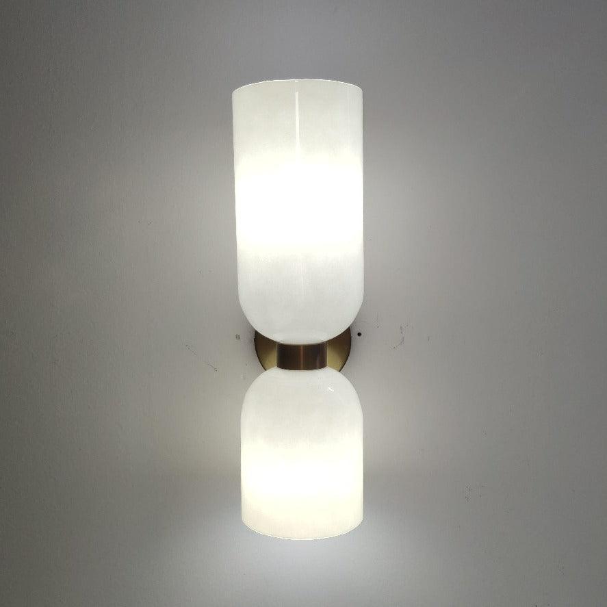 Brass and Glass Up and Down Wall Lighting