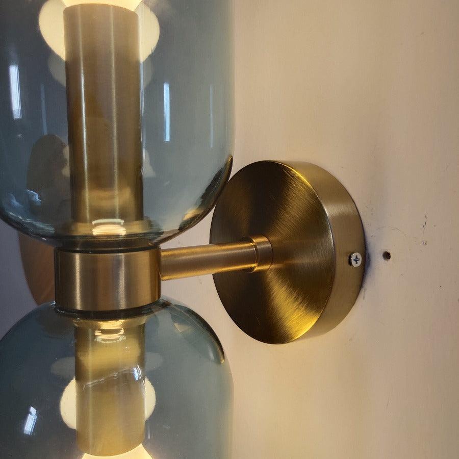 Brass and Glass Up and Down Wall Lighting