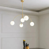 Minimalist Branch Style Glass Globe Black Chandelier Ceiling Lights