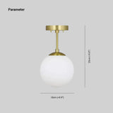 Luxury Round White Glass Semi Flush Ceiling Light for Dining Room