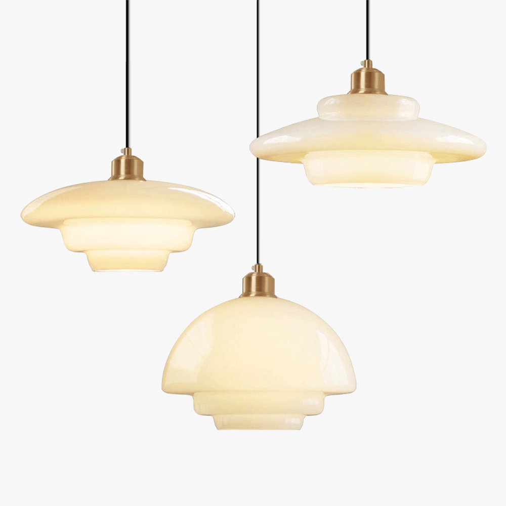 Artistic Glass Pendant Lights UFO Shape Dining Room