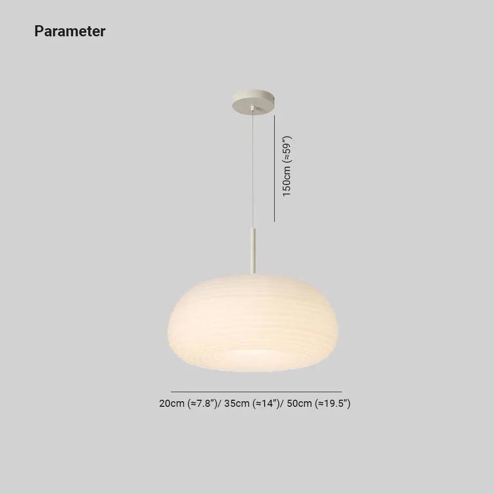 White Round Lampshade Modern Pendant Light