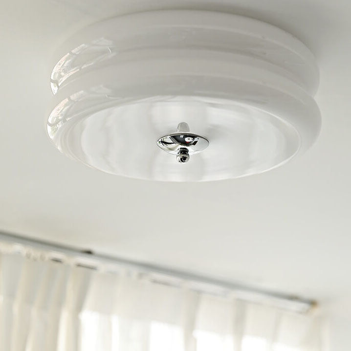 White round vintage porch ceiling light