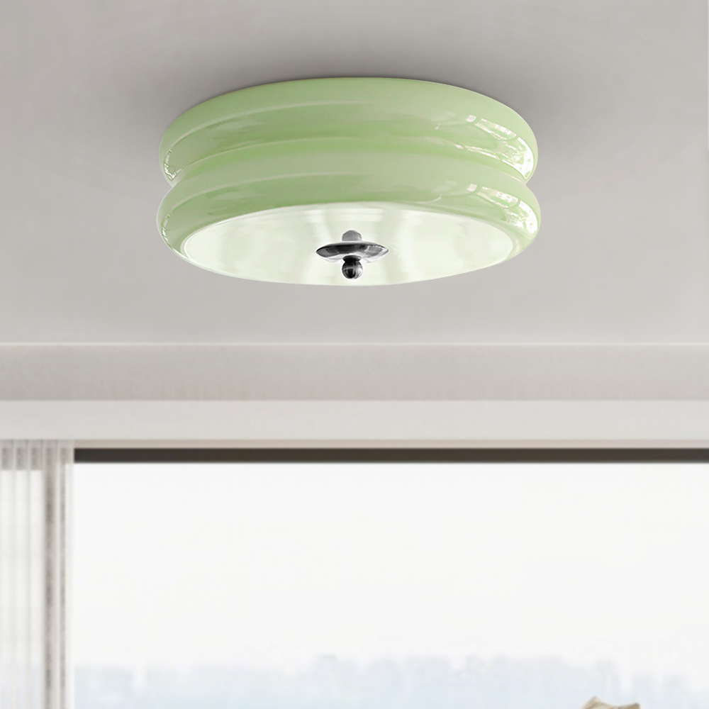 White round vintage porch ceiling light