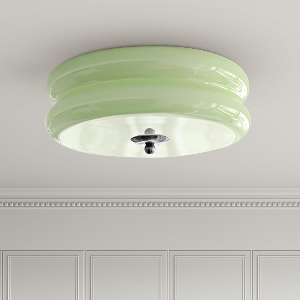 White round vintage porch ceiling light