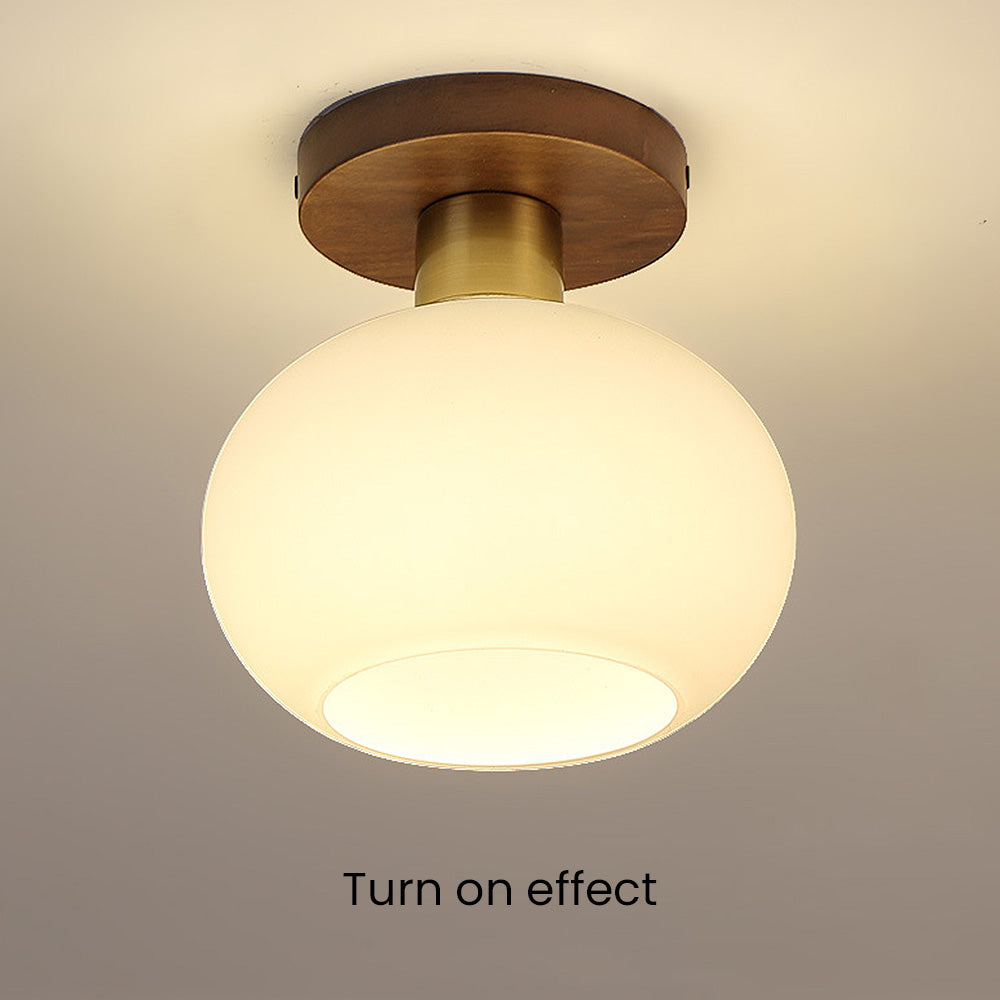 White Spherical Corridor Ceiling Light