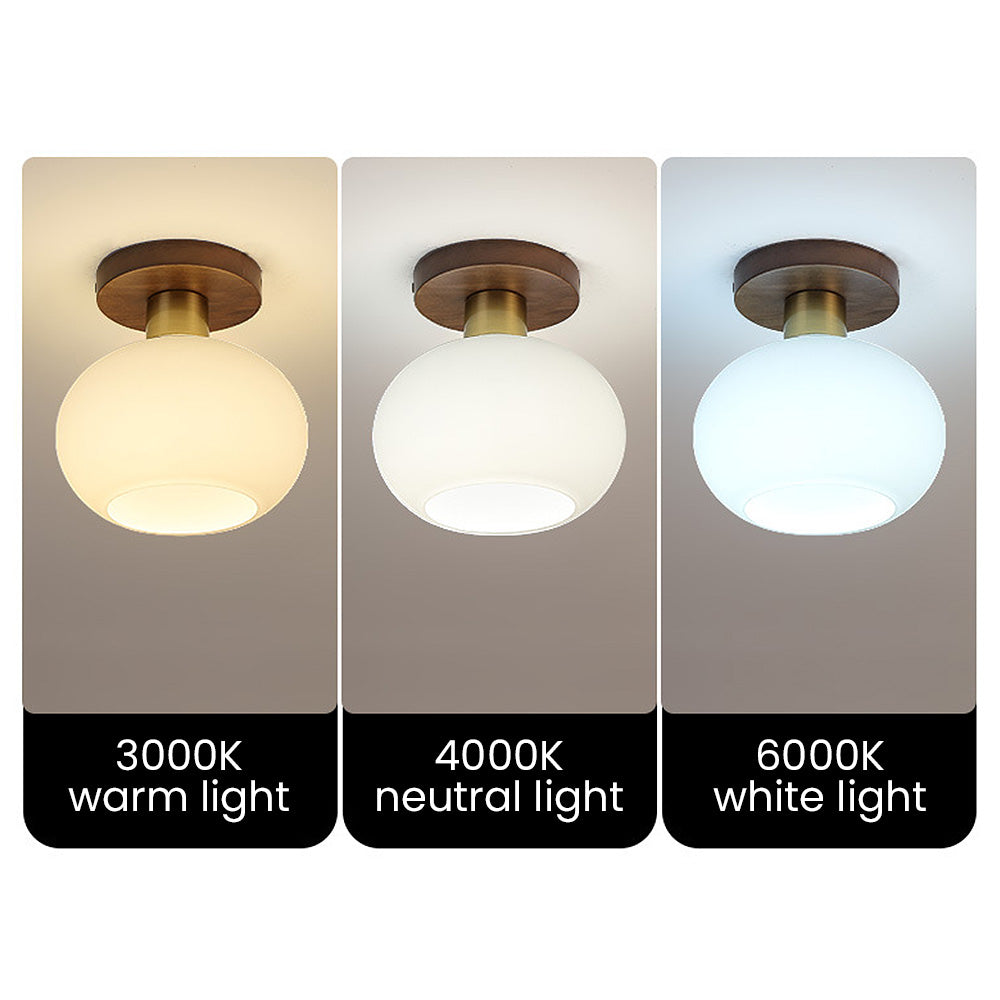 White Spherical Corridor Ceiling Light