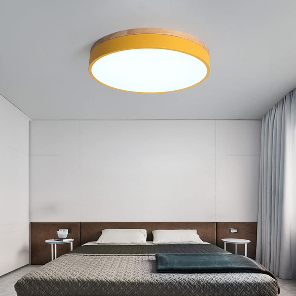 Wood Nordic LED Round Flush Ceiling Light