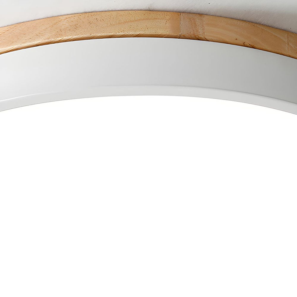 Wood Nordic LED Round Flush Ceiling Light