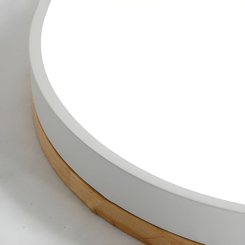 Wood Nordic LED Round Flush Ceiling Light