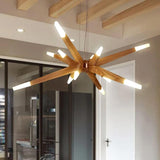 Asymmetrical Wooden Pendant Lights for Dining Table