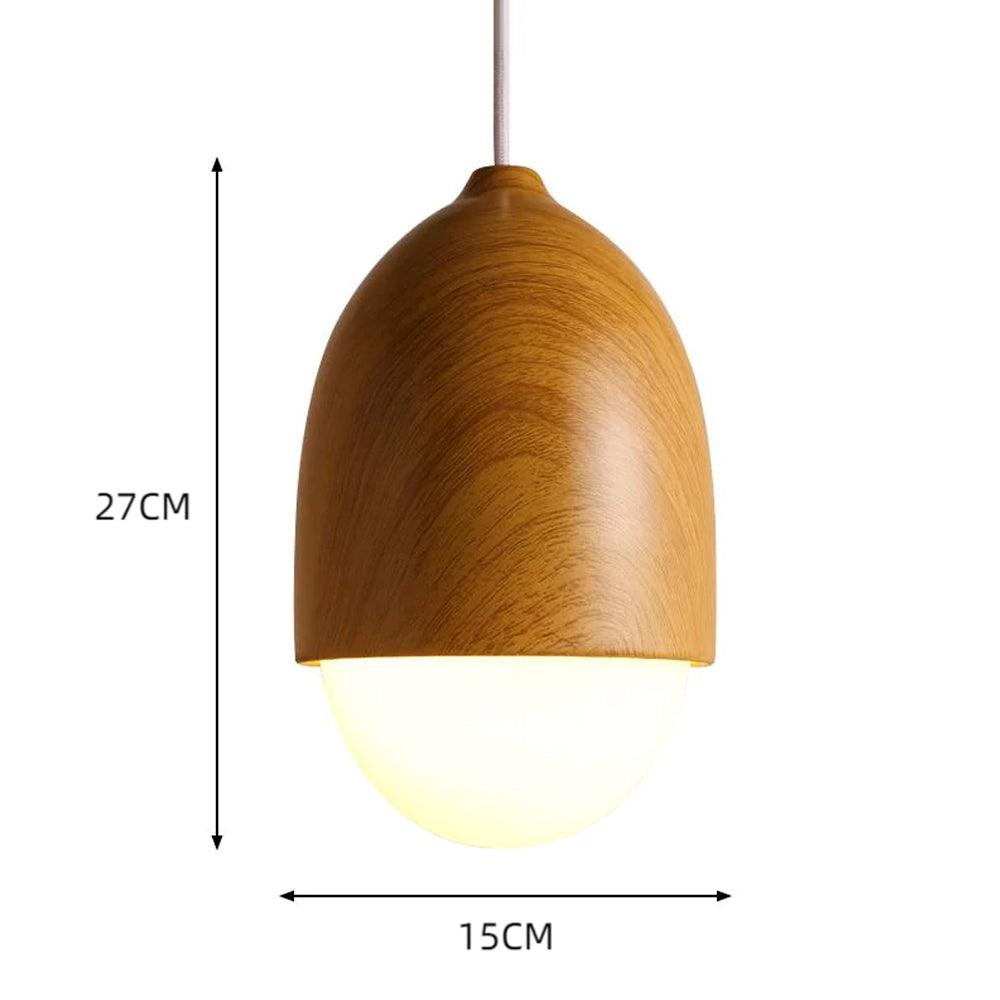 Rustic Wood Pendant Light with Nut Shape