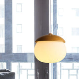 Rustic Wood Pendant Light with Nut Shape