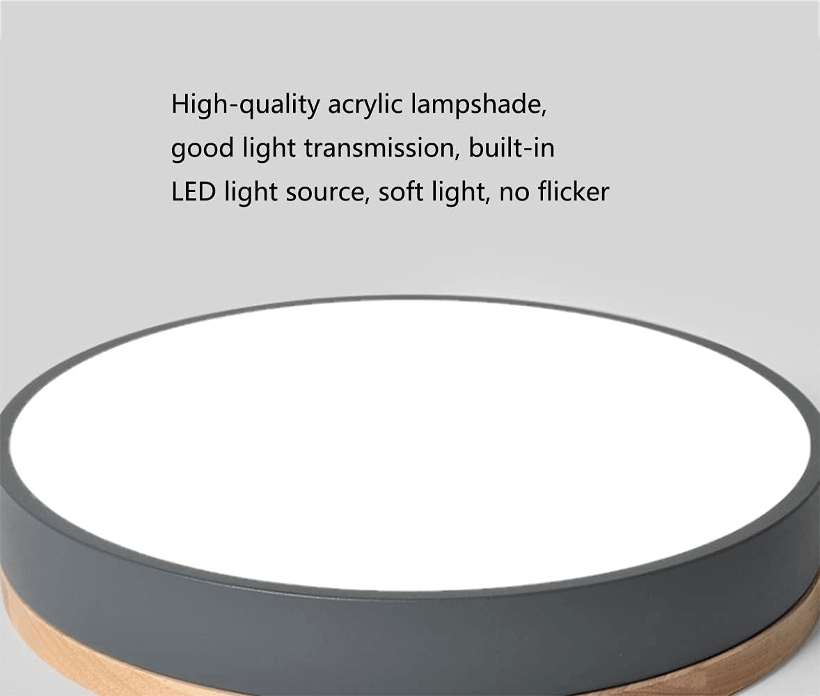 Nordic Circular Wooden Ceiling Lights for Bedroom
