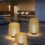 Woven Rattan Floor Lamp Outdoor Lantern Lights