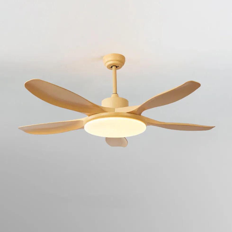 Yellow Bedroom LED Ceiling Fan with Light - Clowas
