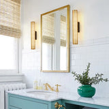 Columnar Mesh Brass Bathroom Mirror Lights