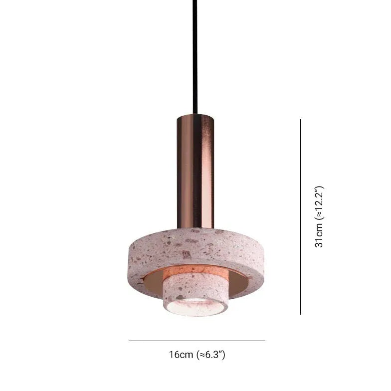 Metal Concrete Cylindrical Modern Pendant Light